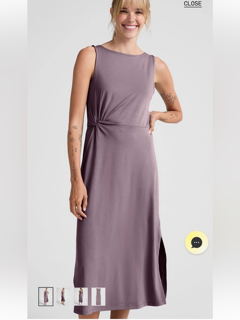 Beyond Yoga Sleeveless Twist-Front Midi Dress in Red